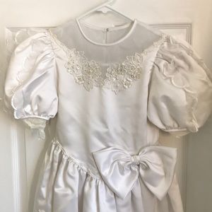 Beautiful white satin communion dress